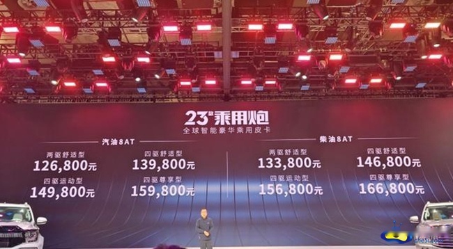 2023上海车展：长城炮6×6首发 乘用版上市售12.68万元起