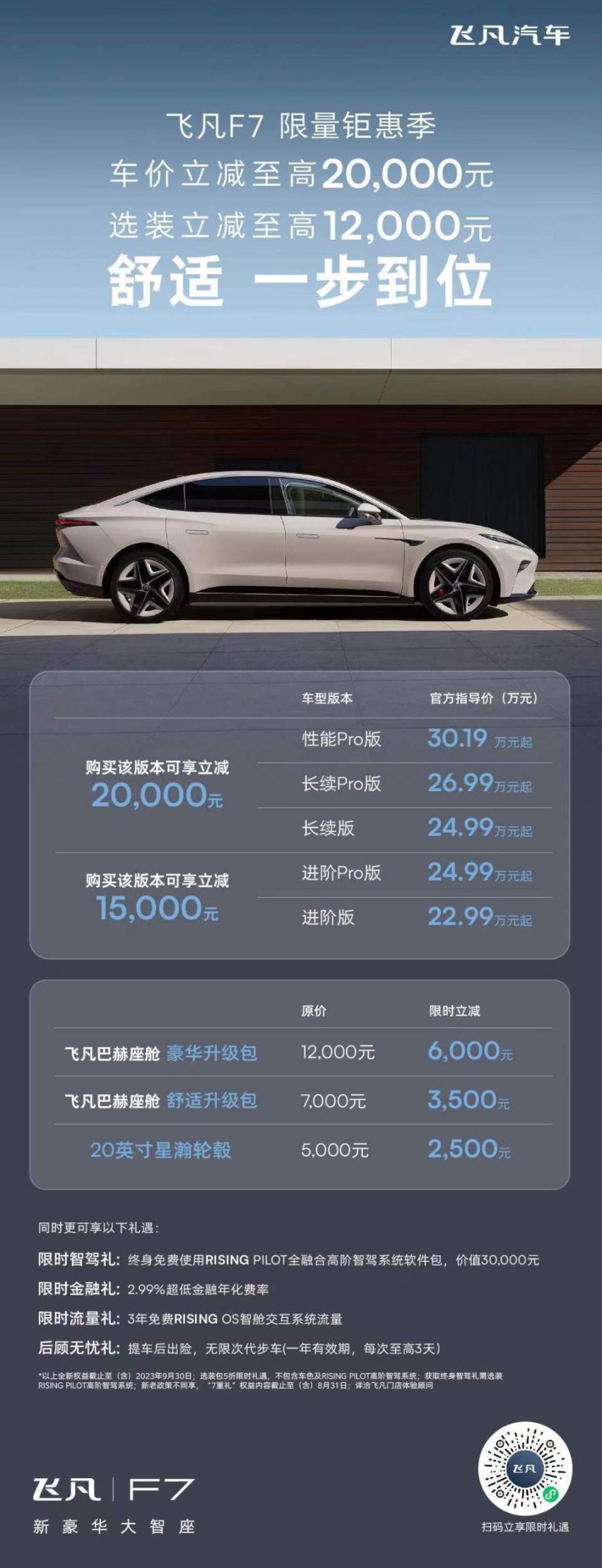 巴赫座舱数字生态加持，飞凡F7限量钜惠季至高立减32,000元