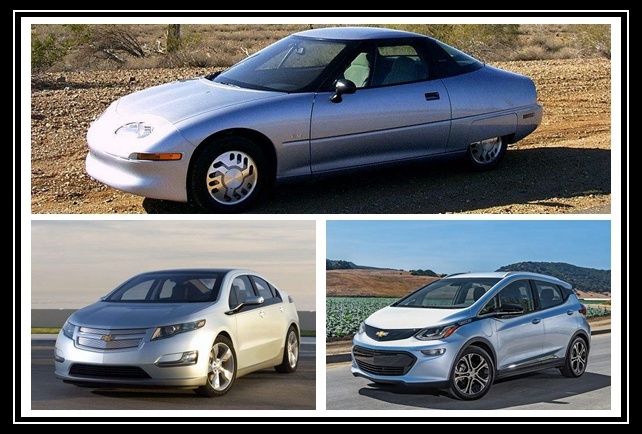 EV1（上），Volt（左），Bolt（右）