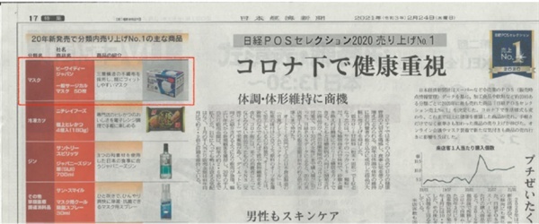 2020年日本销量NO.1，比亚迪口罩获“日本最受欢迎商品”