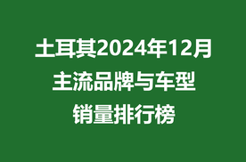 土耳其2024年12月主流品牌与车型销量排行榜