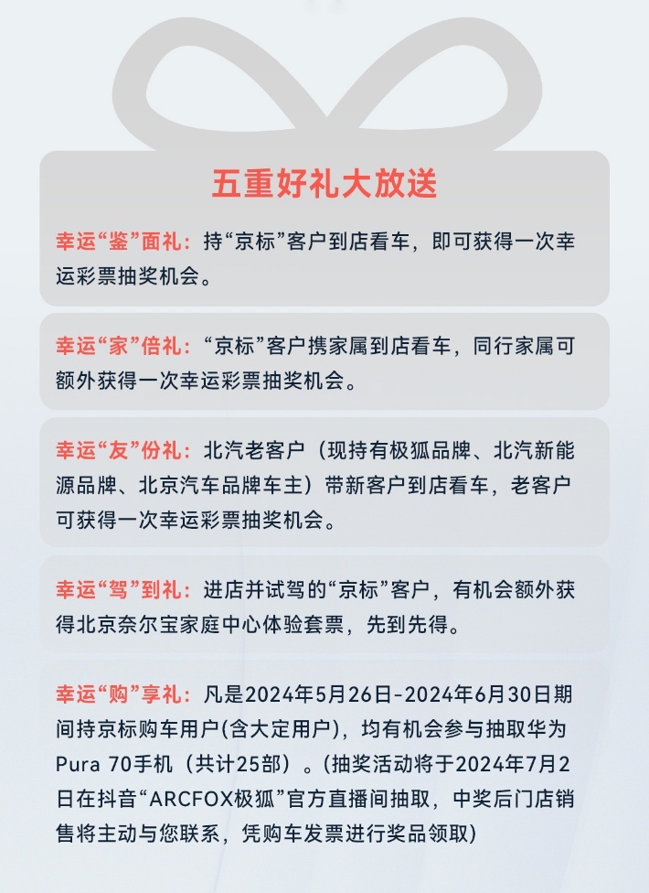 恭喜中签！幸运再加倍！极狐汽车8万份“百万惊喜”机会送给幸运的你