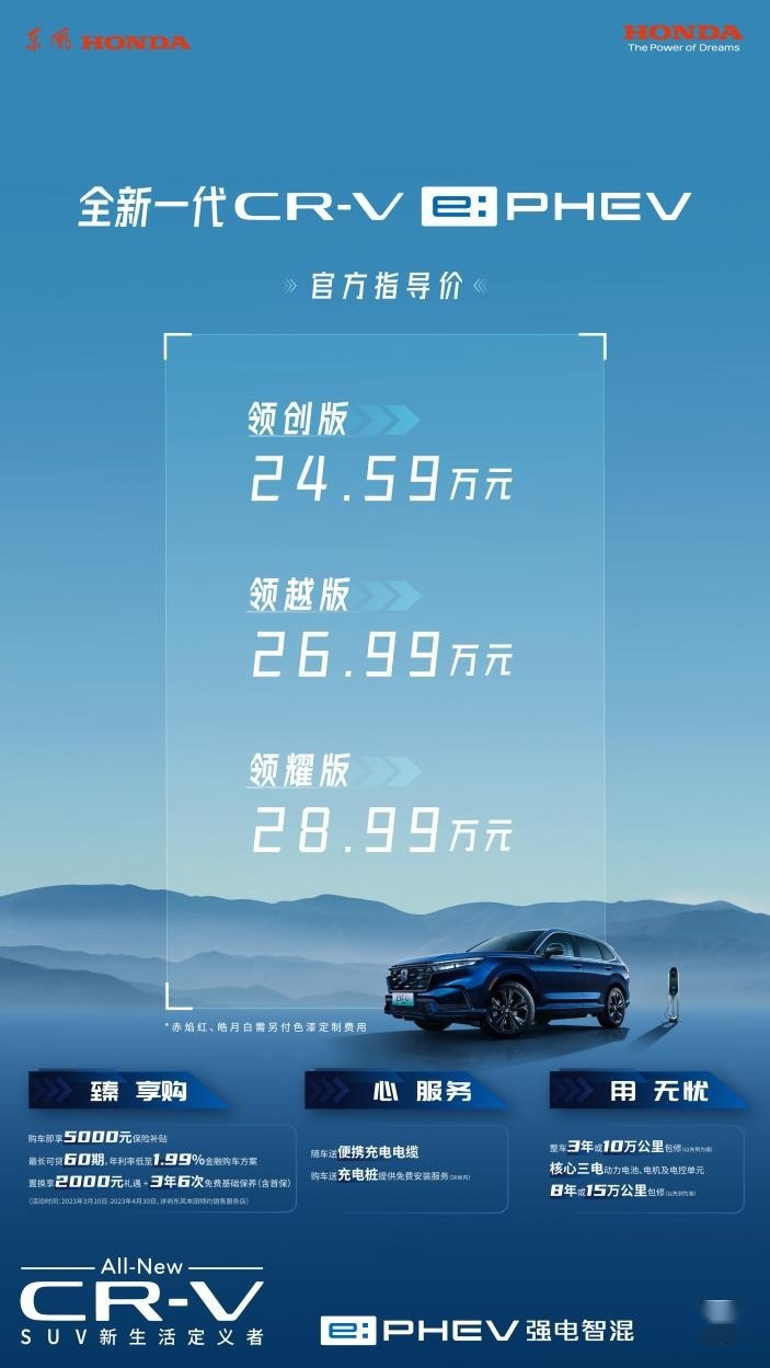 24.59万元起售！全新一代CR-V e:PHEV焕新上市