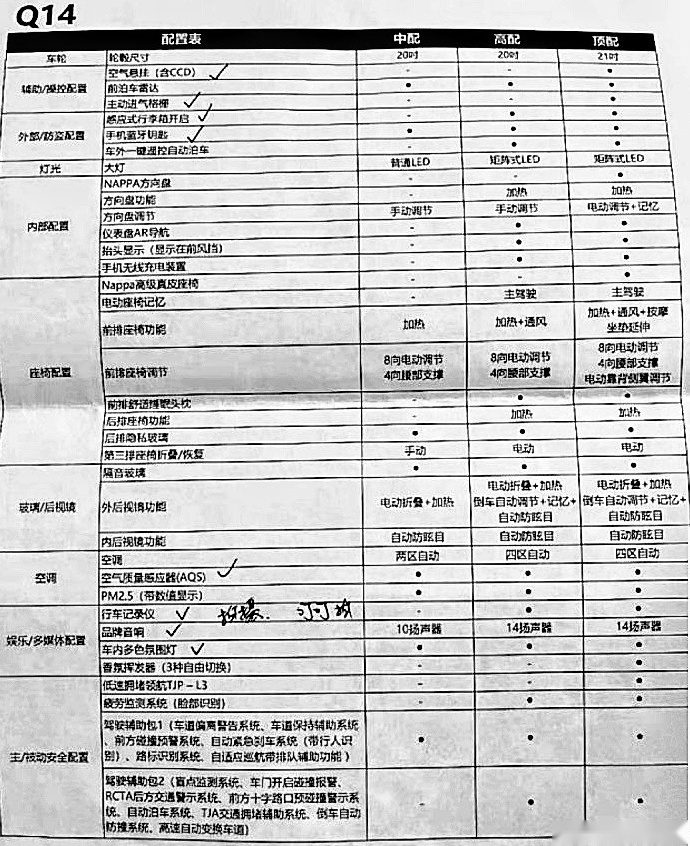 疑似领克09配置曝光 搭空气悬架/NAPPA座椅