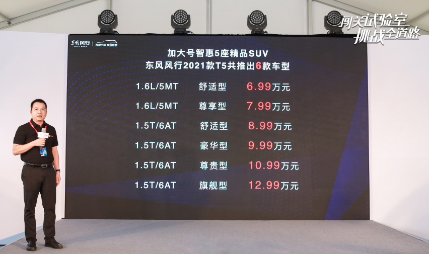 6.99万元起售 2021款风行T5正式上市