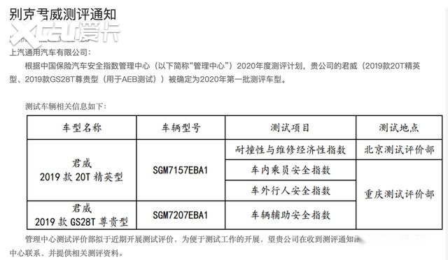 别克君威中保研碰撞成绩出炉，总评很美丽，但依然存在致命风险