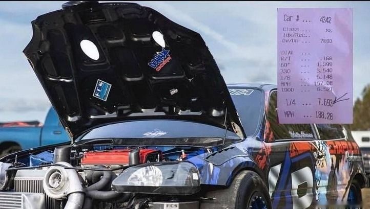 零四进7秒的前驱街车，本田思域EK改装车，零四加速破纪录