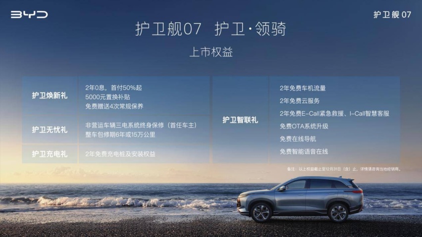 比亚迪护卫舰07正式上市，综合补贴后售价20.28万元-28.98万元