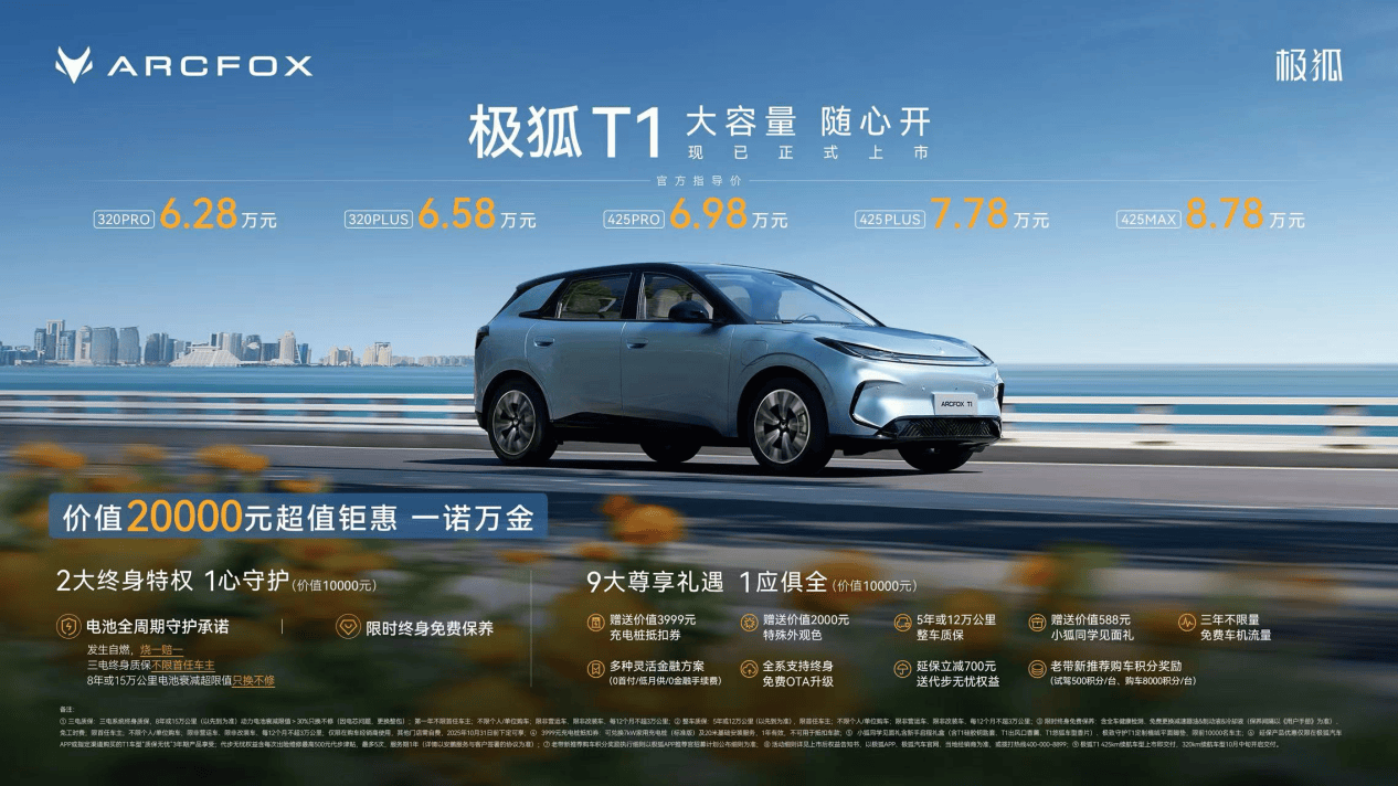 6.28萬起!“家庭精品純電新標桿”極狐T1閃耀上市 6.28萬起!“家庭精品純電新標桿”極狐T1閃耀上市