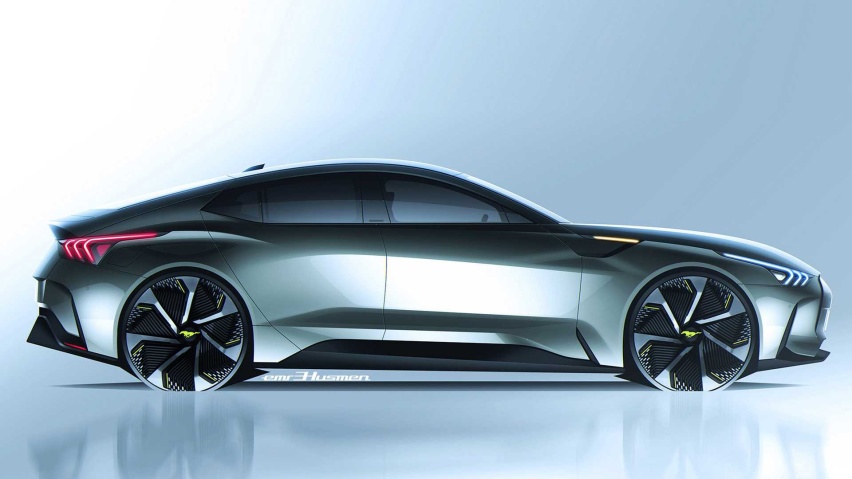 变身四门电动，还爱吗？福特Mustang Mach-F渲染图