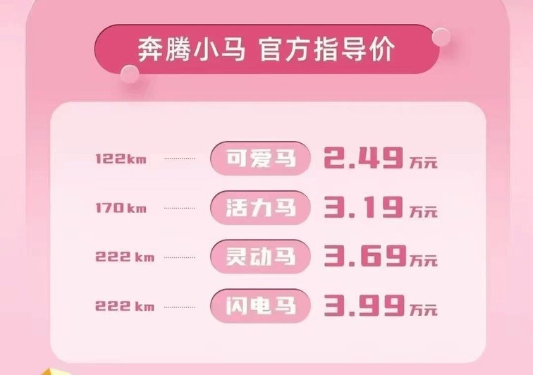 网红小电车再进化！一汽奔腾小马长续航版上市2.49万起