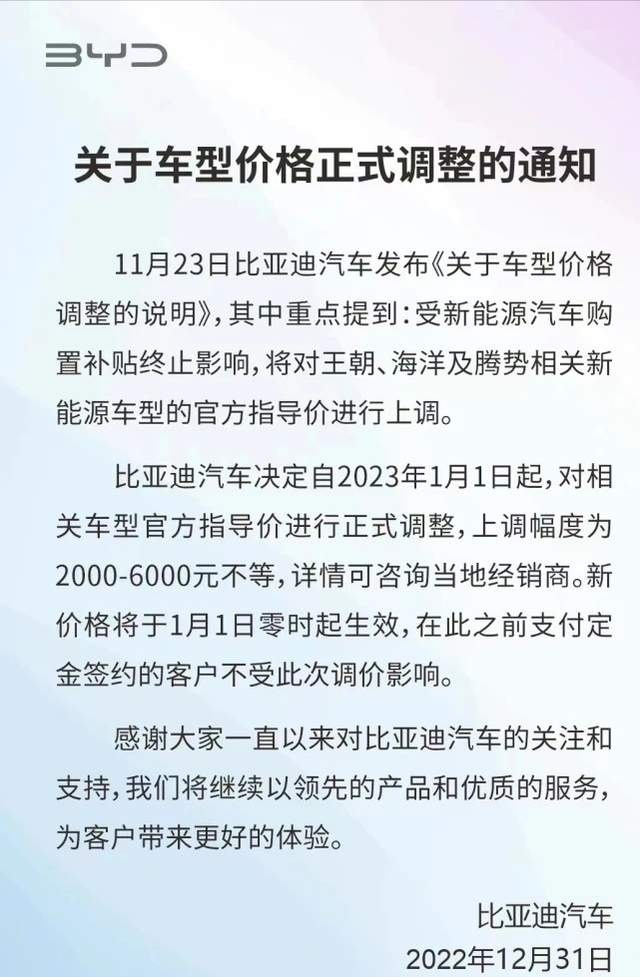 特斯拉还在降！比亚迪领衔涨价 新年车价变化情况超全汇总