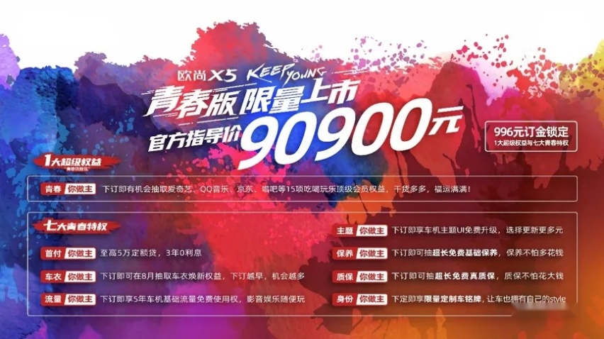 懂青春更懂你，9.09万元，长安欧尚X5青春版上市