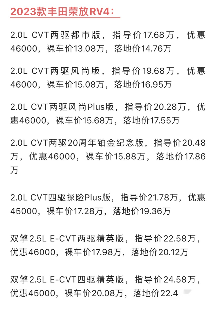 丰田荣放年底行情分享，百公里油耗7.58升，这两处缺点很想吐槽