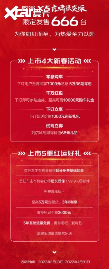 限量666辆，长安欧尚X5虎啸限定版售价10.79万元