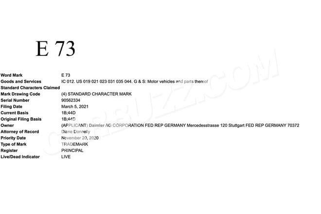 【新车预告】#梅赛德斯-奔驰申请E73注册商标#