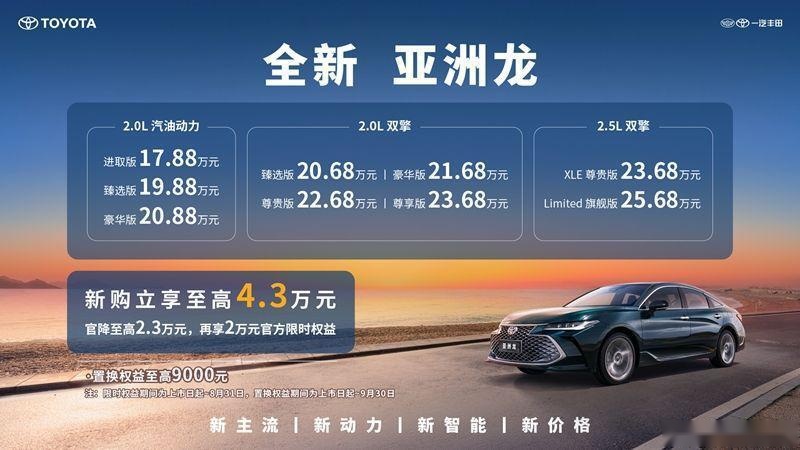 比旧款便宜4.3万！这一次全新亚洲龙“真香”了吗？