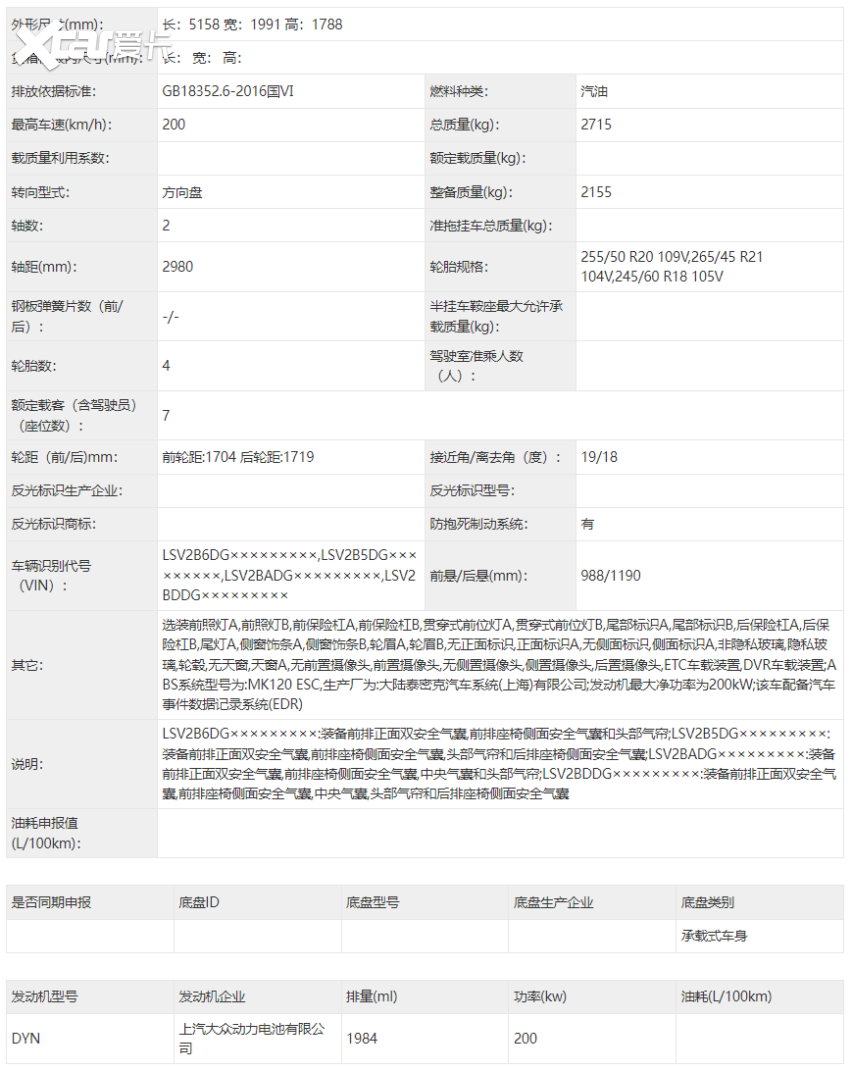 大众途昂Pro申报信息：换装高功率2.0T发动机，采用全新设计理念