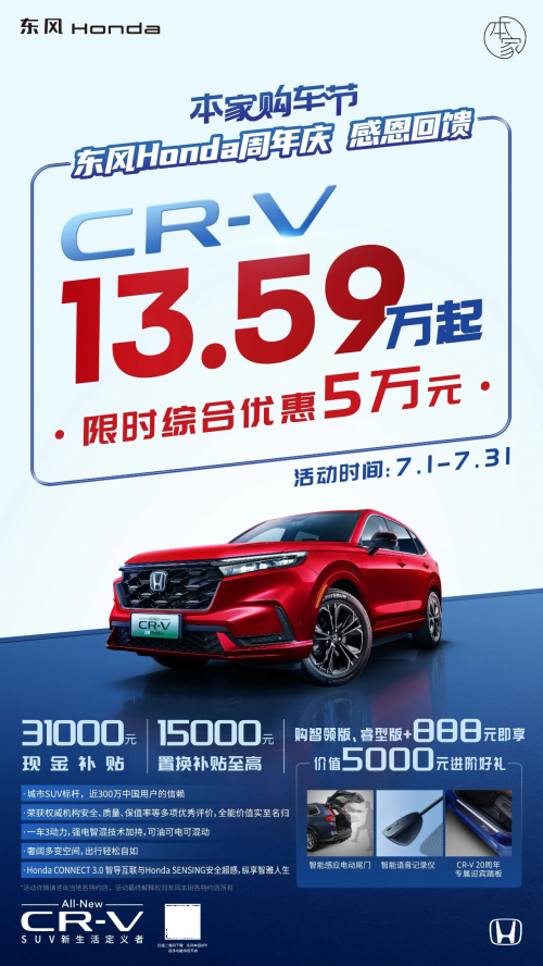 一句话点评东风Honda CR-V：古希腊掌管SUV的神