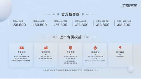 四大越级优势真能打!江南U2正式上市售5.68万-9.88万元