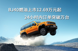 BJ40燃油上市12.69万元起，24小时内订单突破万台