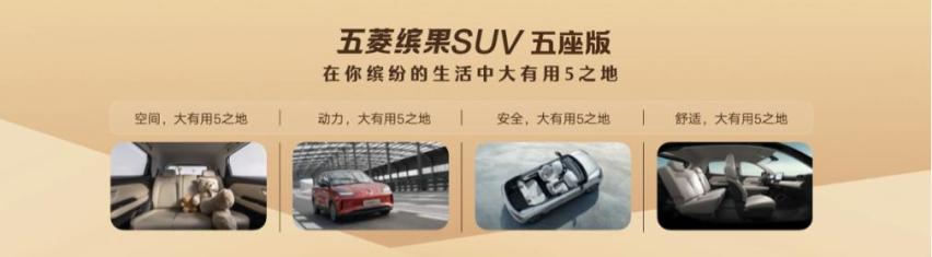 五菱缤果SUV五座版正式上市，售价7.58万元起，选它还是元UP？