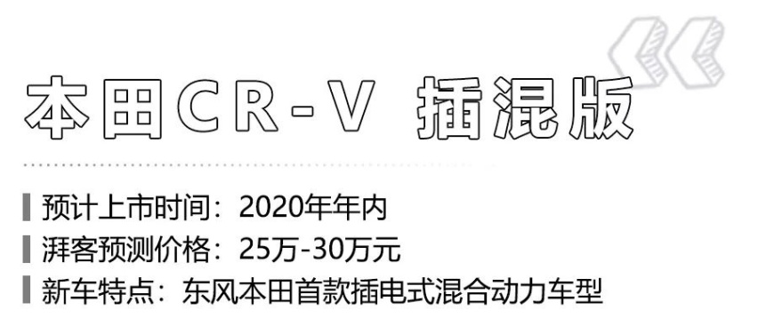 本田CR-V插混版领衔，2020年这4款插电混动车值得期待！