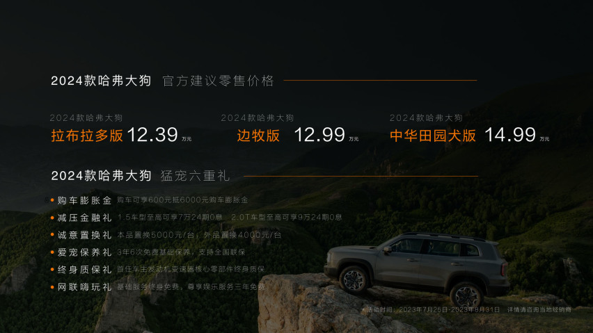 加量更超值，2024款哈弗大狗超越期待荣耀进阶