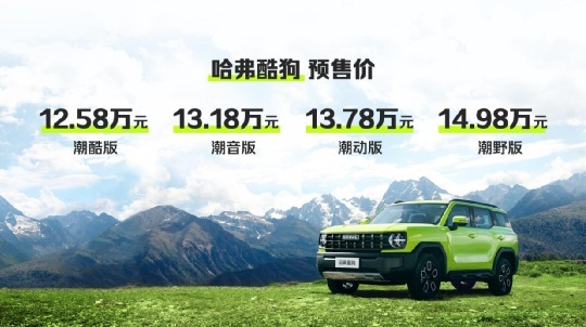 12.58万起，哈弗酷狗公布预售价，共发布四个配置！