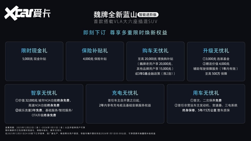 搭载VLA大模型 全新蓝山智能进阶版上市限时焕新价27.58万起 ​