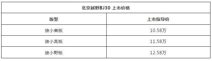30而Li “不将就”丨北京越野“小战狼”BJ30正式上市
