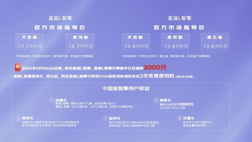 3挡DHT混动加持，售12.67万起 吉利星越L/星瑞L智擎上市