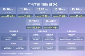 15万纯电顶流SUV，广丰铂智3X开启智能“反攻”