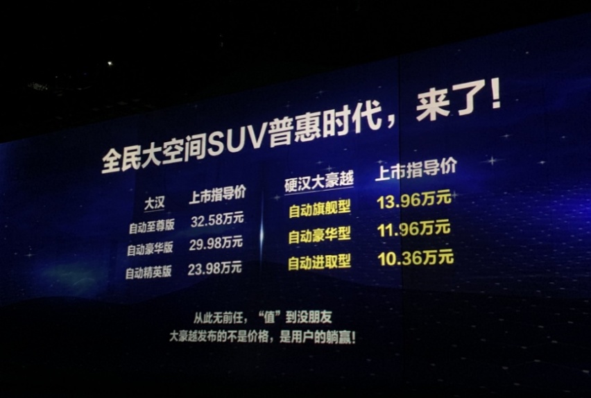 吉利大空间多功能SUV豪越正式上市，售价10.36-13.96万元