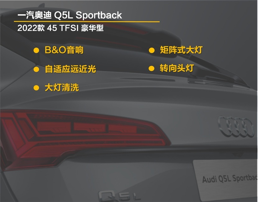 标配内容丰富 强推入门版 Q5L Sportback购车手册