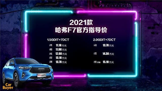 2021款哈弗F7/F7x双星问世 11.18万起售