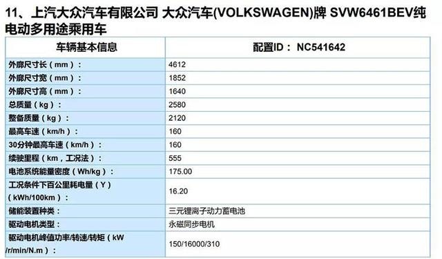 采用三元锂电池，续航550km，大众ID.4 X最新消息曝光