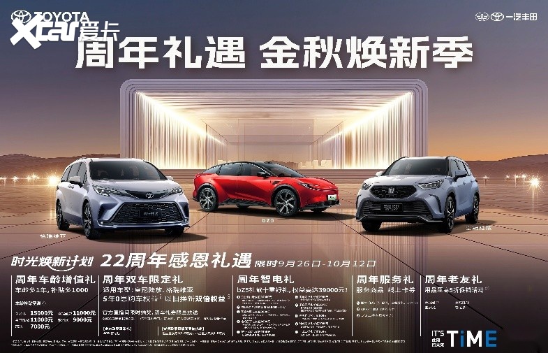 一汽丰田9月销售新车71031辆，累计销售587011辆
