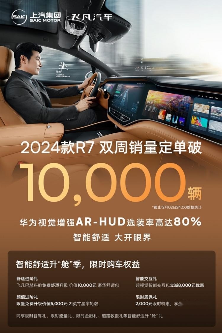 2024款飞凡R7支棱起来了，上市两周订单破万
