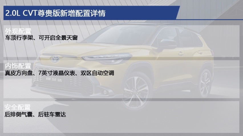 广汽丰田锋兰达哪款性价比最高？主推2.0L CVT豪华PLUS版