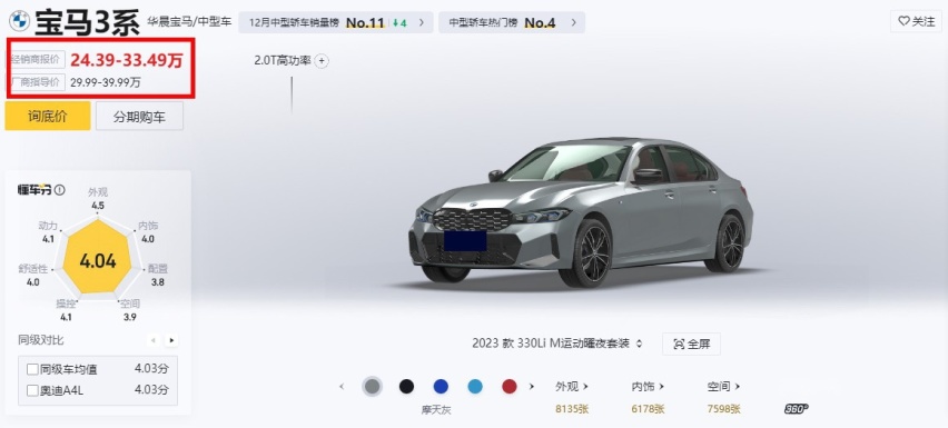 宝马3系现已低至21万多，终端优惠11.19万，想买豪华油车的赶紧