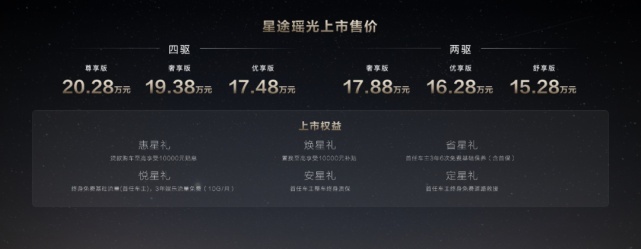 对标BBA！奇瑞新王登场！15.28万-20.28万元星途瑶光闪耀上市