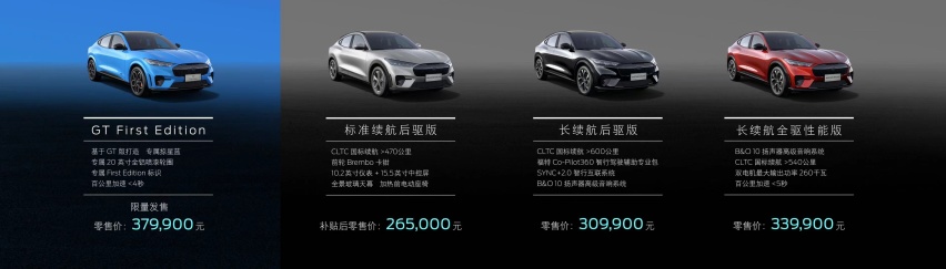 国产福特野马Mach-E开启预定，补贴后售价26.5万起！