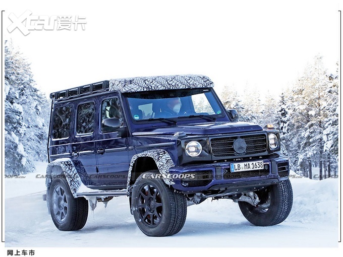 梅赛德斯-AMG G级4×4²谍照！金属行李架，黑色轮毂搭配红色卡钳