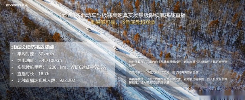 极寒油耗实测5.4L/100KM 星途瑶光C-DM将于2月21日预售