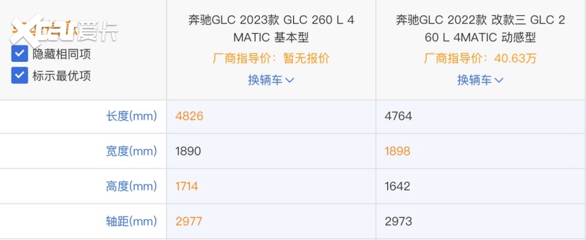 2023款奔驰GLC亮相，新增7座版，外观更帅，车身更大，动力更强