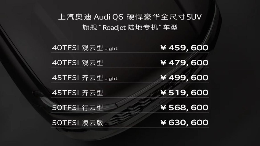 比Q7还大!上汽奥迪Q6开启预订,两种动力、6/7座任选,45.96万