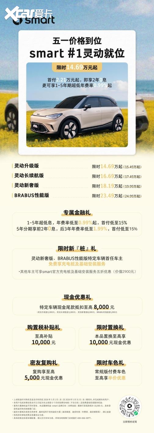 重磅公示!全新一代smart精灵1号解锁高阶智驾,现款抄底时机已至-爱卡汽车爱咖号