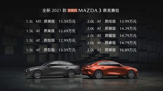 2021款马自达昂克赛拉来了，售价11.59万起，心动了吗