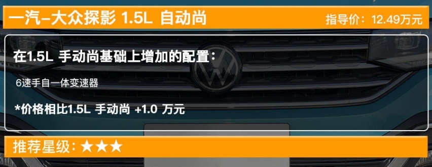 一汽-大众小型SUV售11.49万起，全系七款车型哪款最值？